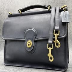 vintage coach オールドコーチ ショルダーバック 9927 ウィリス NWT COACH Willis Bag 9927 Black Leather Vintage USA Brass Hardware