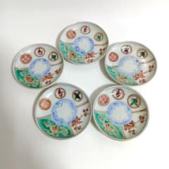 骨董豆小皿 5枚セット 染付 色絵アンティーク - メルカリ