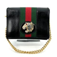 GUCCI 라자 미니 체인 지갑 타이거 헤드 블랙
