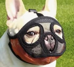 犬用口輪 マズル メッシュ 通気性 オレンジ ブラックのサムネイル