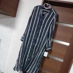 《新品》ストライプシャツワンピースのサムネイル