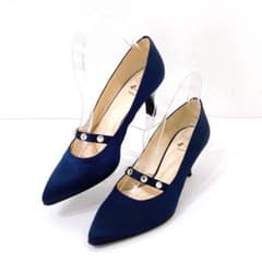 極美品✨ナンバートゥエンティワン　N21 パンプス　ネイビー　サテン　23cm