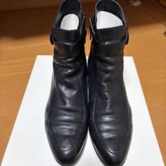 ブラック ショートブーツ 24cm EEE バックル付きのサムネイル