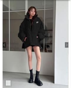 ☆新品 未使用☆ GRL コーデュロイダウンジャケット 黒のサムネイル