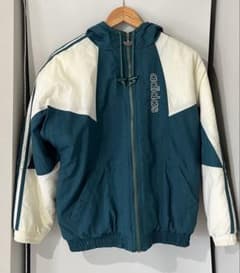 adidas 古着 アディダス フード付き中綿入りナイロンジャケット 80s 