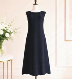 FOXEY フォクシー　リップルニット　ワンピース　膝丈　ネイビー FOXEY フォクシー リップルニット ワンピース 膝丈 ネイビー - メルカリ