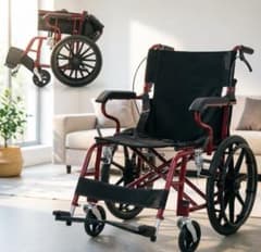 車椅子 1台2役 自走介助兼用 折りたたみ 自立可能 安全ベルト背面