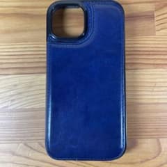 背面手帳型 iPhone15 用 ケース カード入れ ネイビーブルーのサムネイル