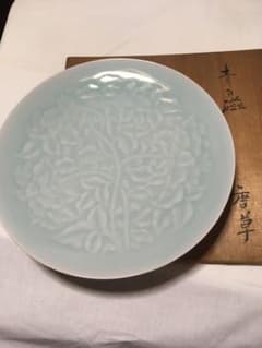 未使用☆淡い青色の大皿のサムネイル