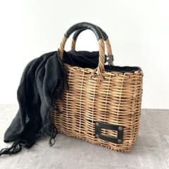 美品✨️完売品】eb.a.gos 横長かご MADRIGAL別注 紅籐 ブラック