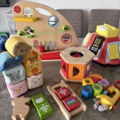 木製 布製　知育玩具6点 まとめ売り 0歳〜幼児向けのサムネイル