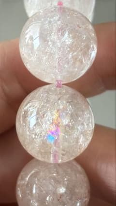15.5mm虹入りピンクアゼツライト聖なるパワーに溢れた パワーストーン
