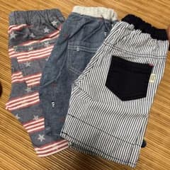 半ズボン110から120だいたい同じサイズです。ストライプと灯台柄はコンビのサムネイル