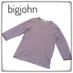 【美品】bigjohn international Vネックカットソー 紫系 Lのサムネイル