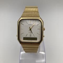 CASIO AQ-425 358 アナデジ ゴールド ヴィンテージのサムネイル
