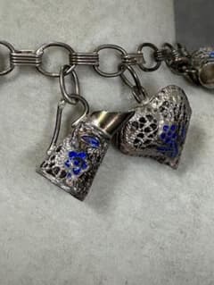 silver ポルトガル製　銀線細工 紺の七宝　ヴィンテージ　ブレスレット silver ポルトガル製 銀線細工 紺の七宝 ヴィンテージ ブレスレット