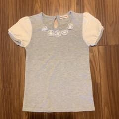 Tシャツ 女の子 サイズ150 グレー 花 パフスリーブのサムネイル