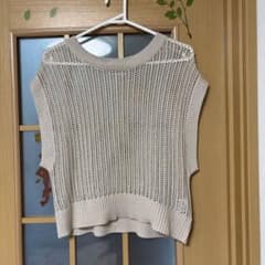 メッシュニットベスト ベージュのサムネイル