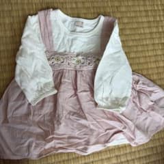 petit main 花柄モチーフ ドッキングワンピース 110cmのサムネイル