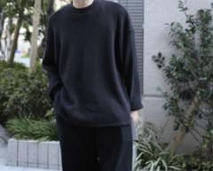 blurhms  WOOL COTTON BIG WAFFLE CREWNECKのサムネイル