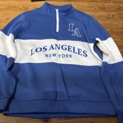 LOS ANGELES NEW YORK ハーフジップ スウェット ブルーのサムネイル