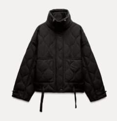 【luna様専用】ZARA ブラック キルティングジャケット Lサイズのサムネイル