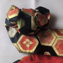 七五三 結び帯 作り帯 亀甲花紋 ブラックのサムネイル