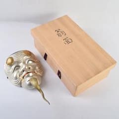 金工師 星野光義作 朧銀 能面 翁面 共箱 D R8852B - メルカリ