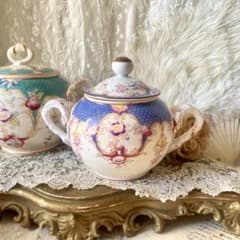 サルグミンヌミントンシュクリエ ブルー青 シュガーポット フランス