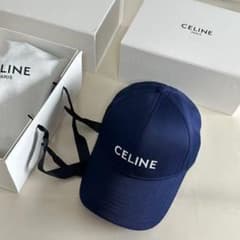 CELINE ベースボールロゴキャップ ネイビー Mサイズ レディース セリーヌ ロゴ刺繍 ベースボールキャップ ネイビー 未使用級 - メルカリ