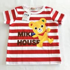 新品】ミキハウス プッチーくん 半袖 ボーダー Tシャツ トップス 90 赤