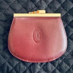 Cartier カルティエ マスト がま口 コインケース ボルドー レザー 美品 
