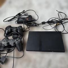 PlayStation 2本体 コントローラー2個ケーブル付SCPH-70000のサムネイル