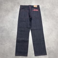 stussy ステューシー バギーデニム 赤ステッチ バックプリント濃い濃い 