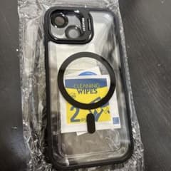 MagSafe対応 iPhone15用ケース ブラック ストラップ付防水のサムネイル