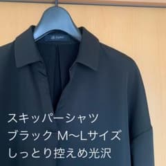 スキッパーシャツ ブラック M〜Lサイズ相当 しっとり控えめ光沢のサムネイル
