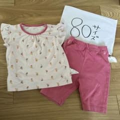 アイスクリーム柄ベビーパジャマ 80サイズ　女の子　ピンク