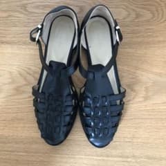 ＜Steven Alan＞LEATHER MESH SANDALS/サンダル黒のサムネイル