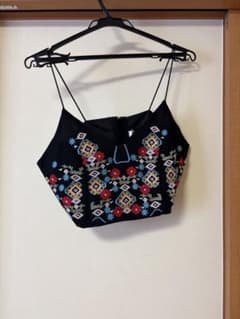 刺繍入り ビスチェ ブラックのサムネイル
