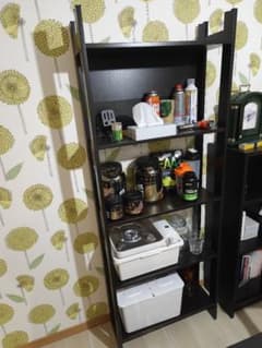 IKEA木製オープンラック 5段 ブラック 収納棚のサムネイル