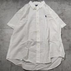 美品】現行QRタグ ポロラルフローレン 半袖 オックスフォードシャツ 白