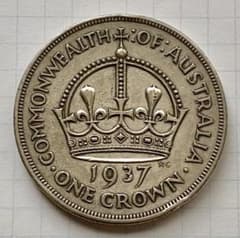 C837 1937年 1クラウン銀貨 オーストラリア - メルカリ