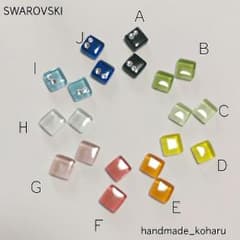 【27】お好きな色で！ガラスタイルとスワロフスキーのイヤリング(ピアス)のサムネイル