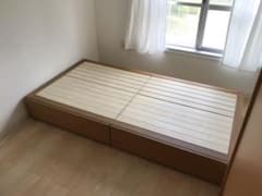 【なる早発送・美品】収納ベッド・シングル・オーク材　無印良品のサムネイル