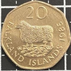 フォークランド 20ペンス 1985年 羊 イギリス領 外国コイン 古銭