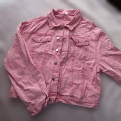pink short denim jacket