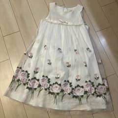 MONNALISA バラ刺繍チュールレースワンピース 162センチ - メルカリ