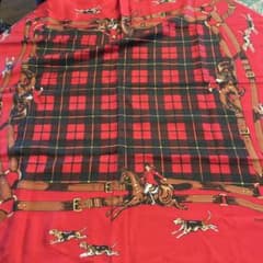 Ralph Lauren シルクスカーフ レッドタータンのサムネイル