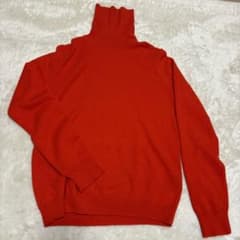 ゆうき様UNIQLOカシミヤタートルネックセーター赤レッド長袖カシミヤ100Ｌのサムネイル