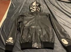 BAPE X mastermind LEATHER HOODIE JACKET。 - メルカリ